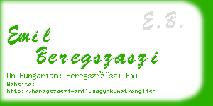 emil beregszaszi business card